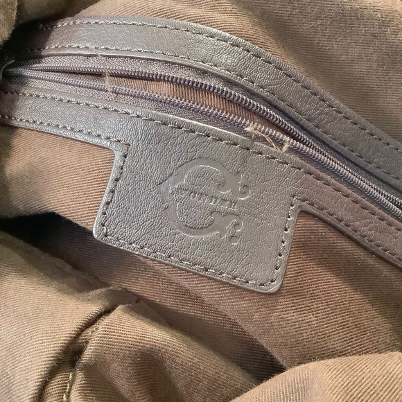 🌊C. WONDER Teal/Navy Blue Striped Zipper Tote - Picture 8 of 8